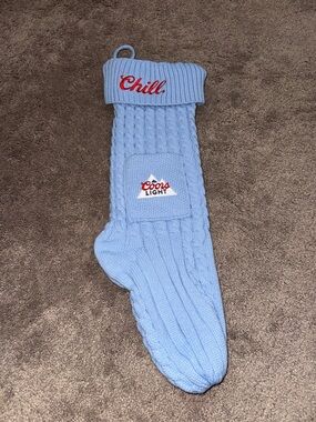 Coors Light Chill Blue Knit Christmas Stocking Beer Logo Holiday Decor